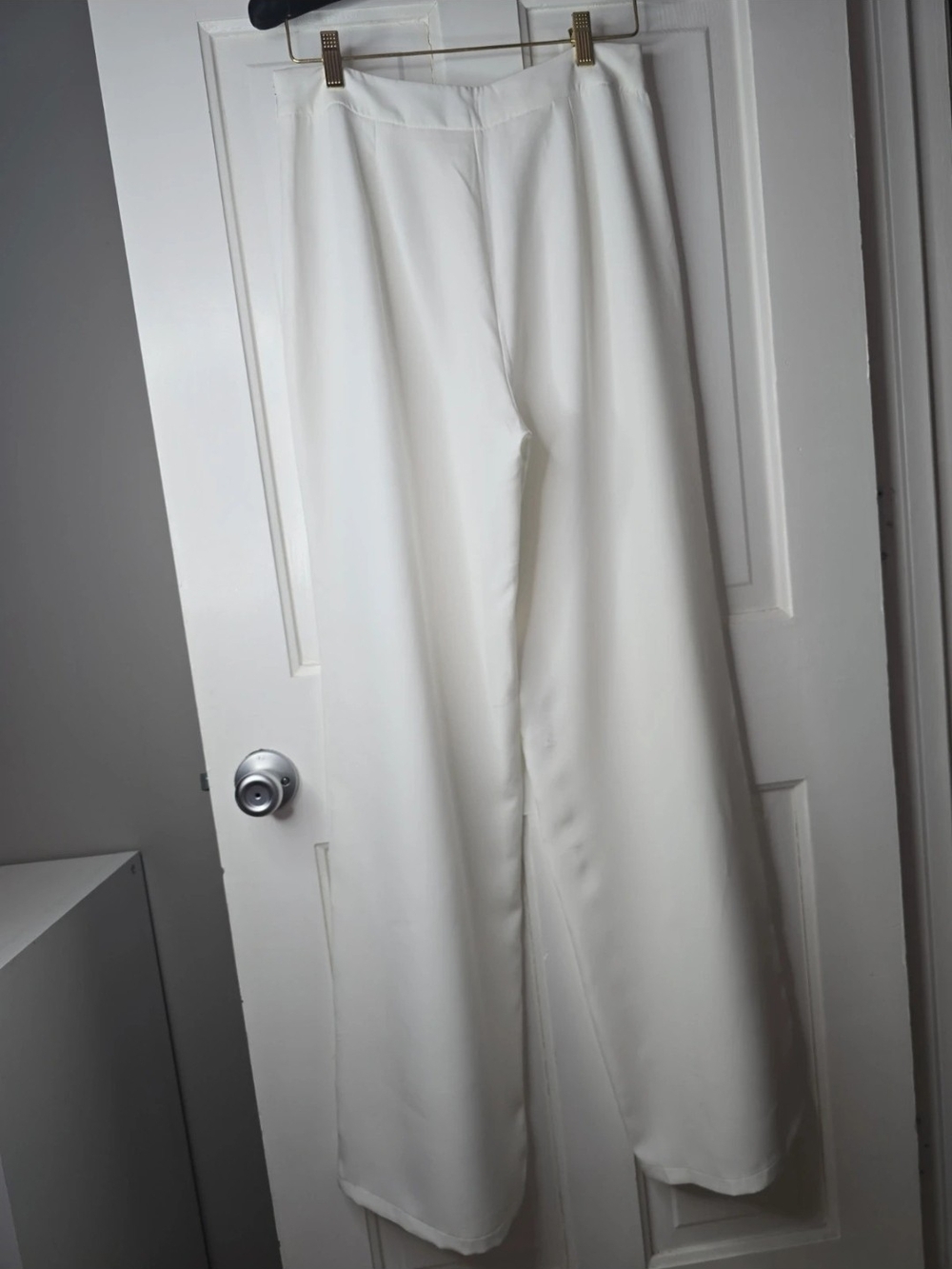 PrettyLittleThing White Wide-Leg Women's Pants